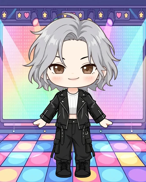 시크한 실버 울프컷 라이더 자켓 코디