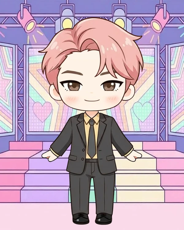 로맨틱 핑크 헤어 클래식 수트 코디