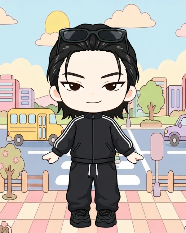 시크한 블랙 트레이닝복 보이그룹 아이돌 안무 연습 패션