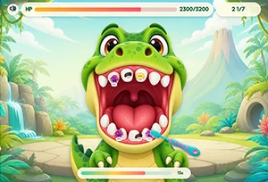 Brush T-Rex's Teeth