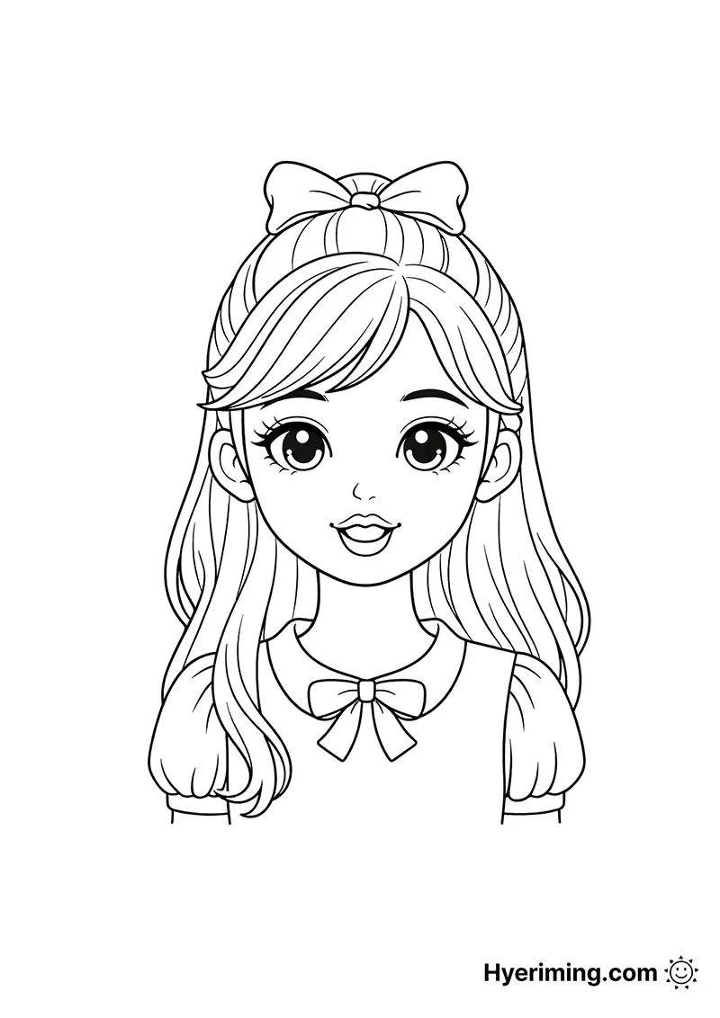 Ribbon Half-Up Decorate Coloring