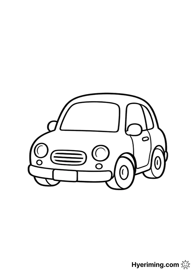 Cute car coloring page free printable for kids