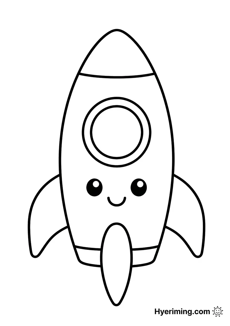 Rocket coloring page free printable for kids