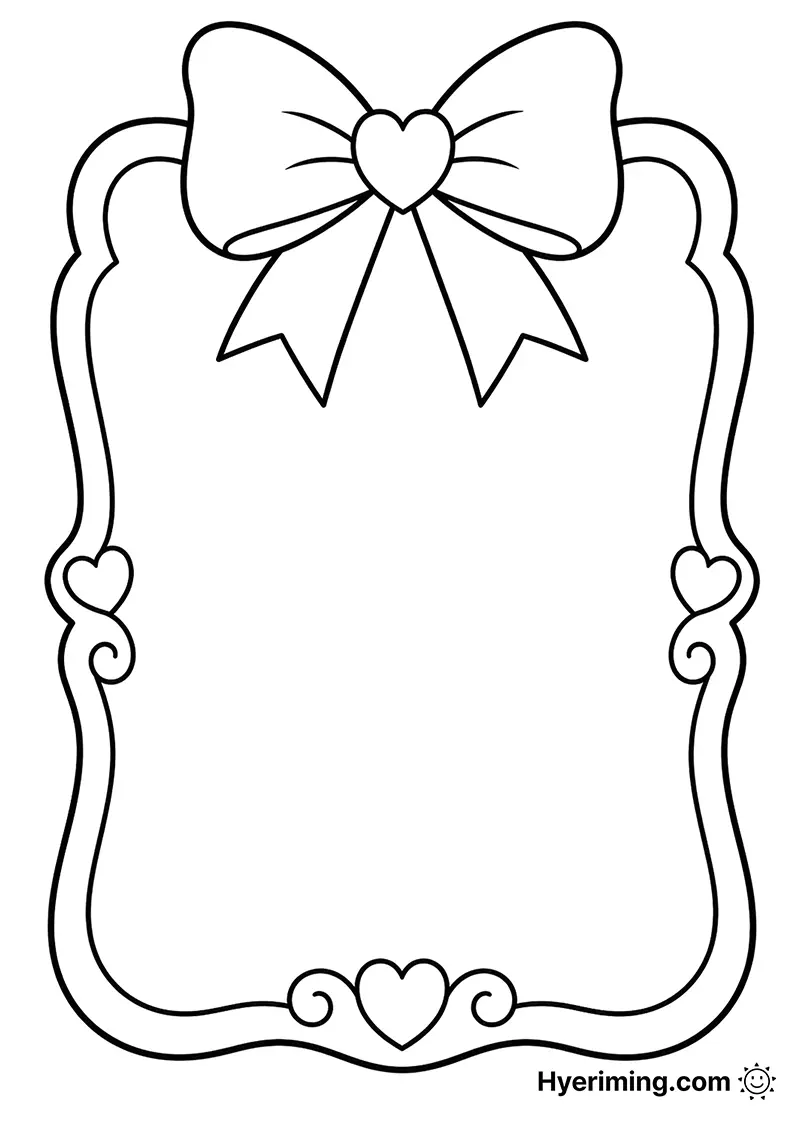 Ribbon letter paper coloring page printable for kids
