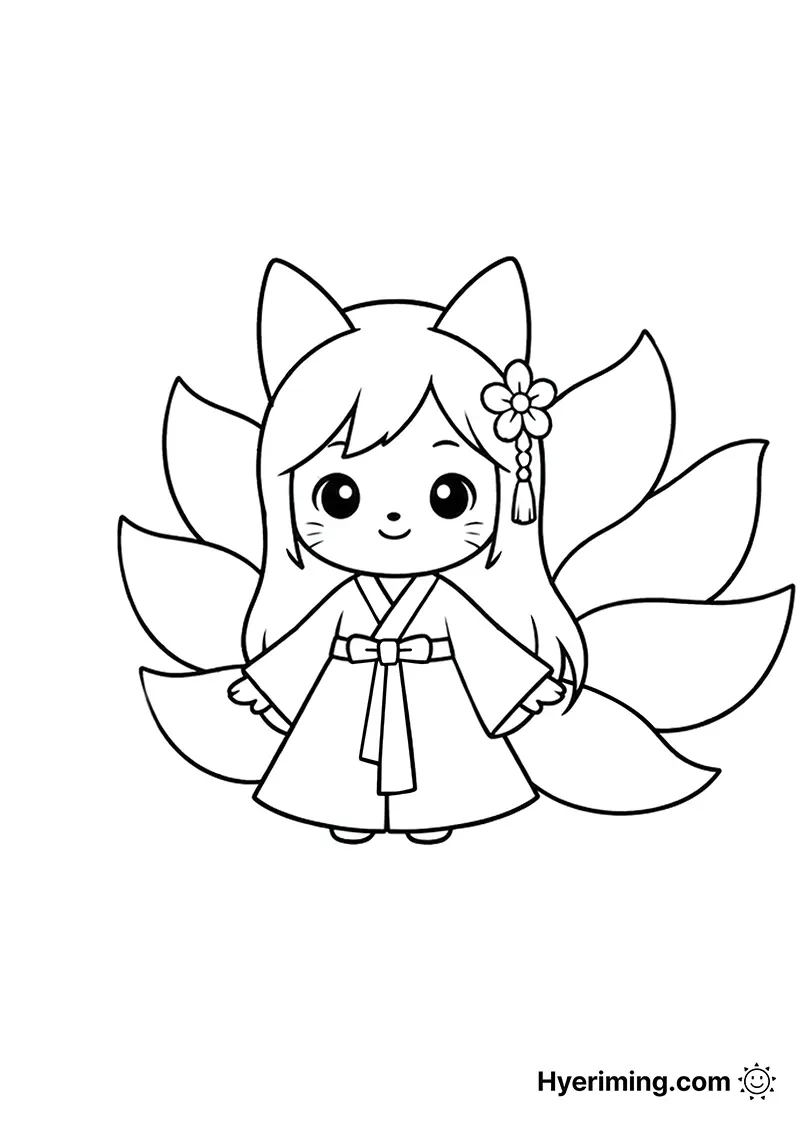 Free printable kumiho coloring page
