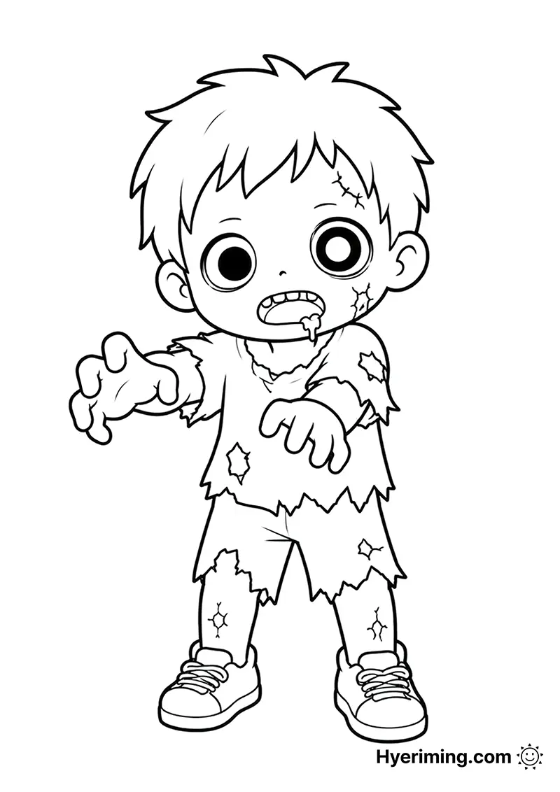 Free printable zombie coloring page