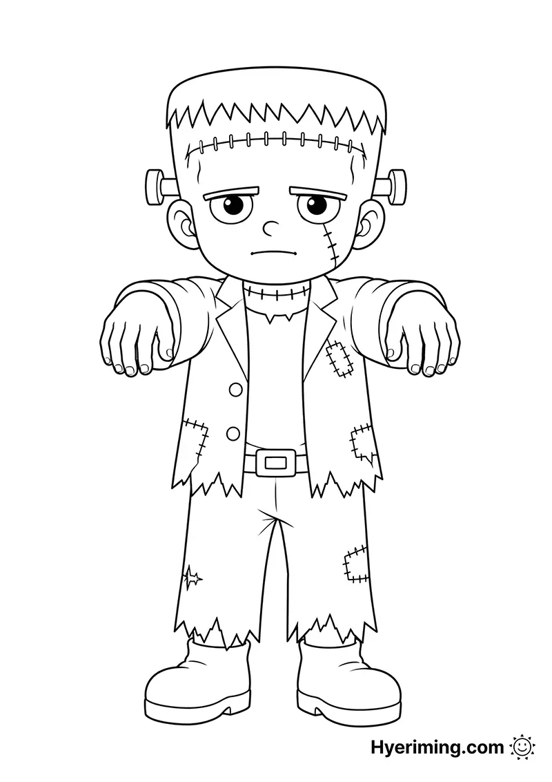 Free printable Frankenstein monster coloring page