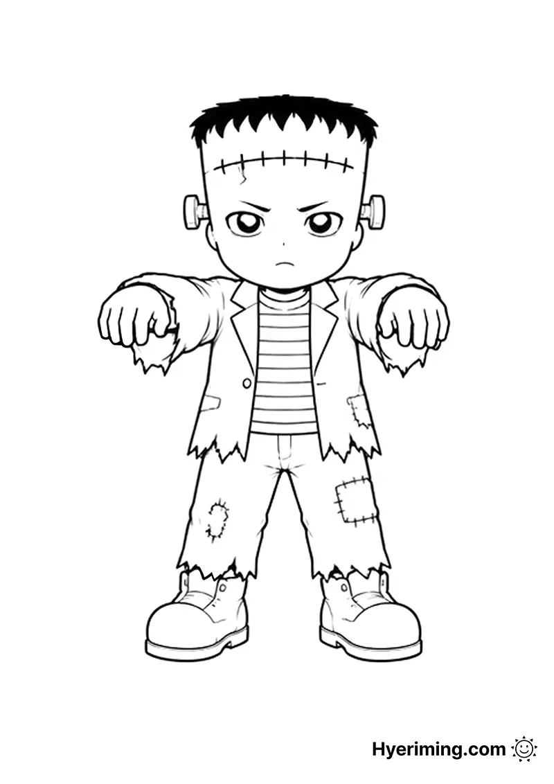 Frankenstein monster coloring page printable