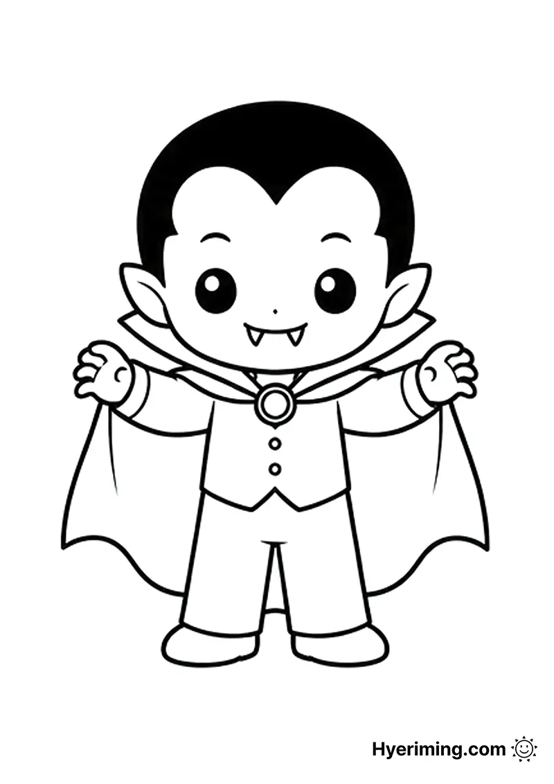 Free printable Dracula coloring page