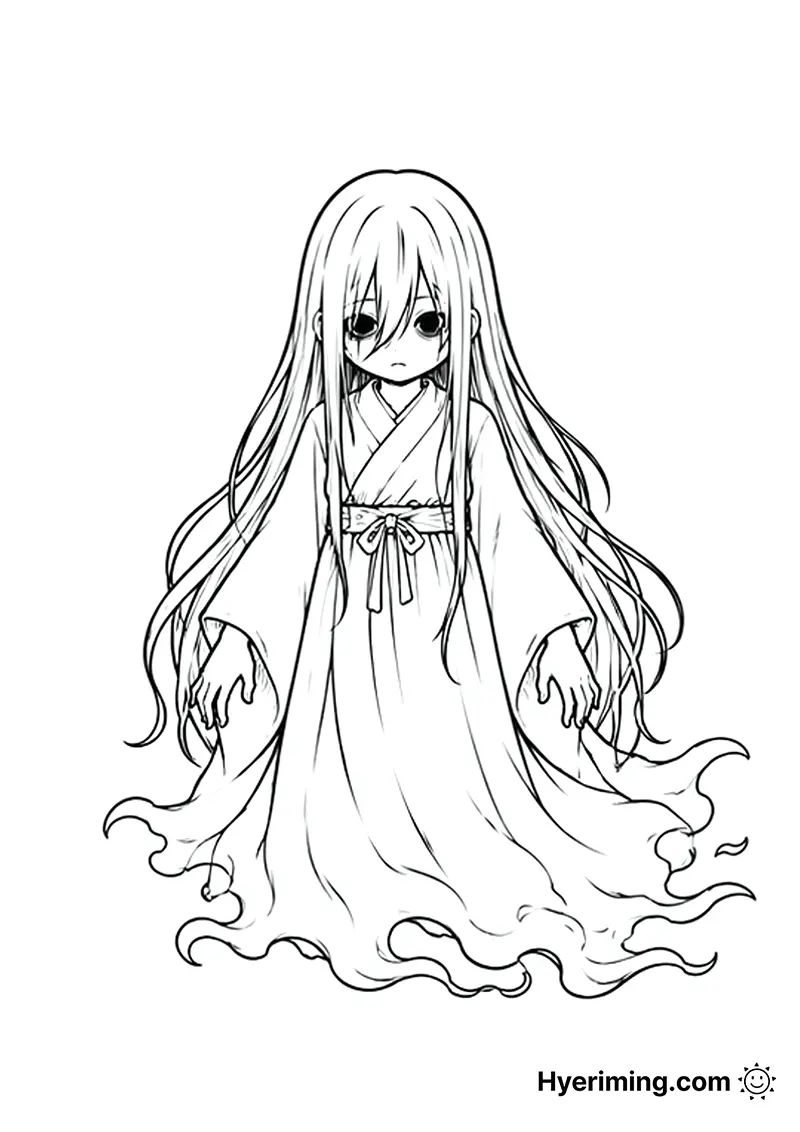 Free printable water ghost coloring page