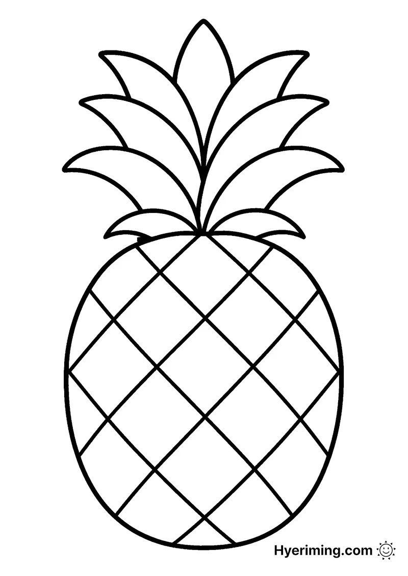무료 프린트 🍍 파인애플 과일 색칠 프린트
