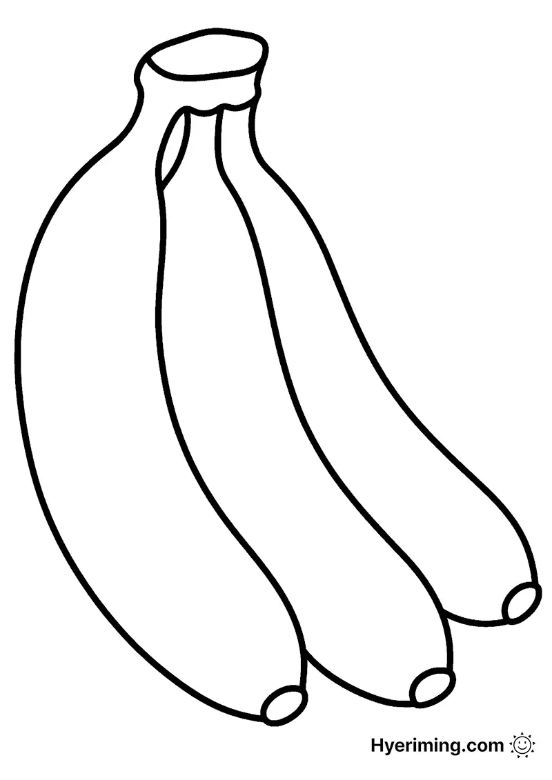 무료 색칠공부 도안 🍌 바나나 과일 색칠하기 프린트