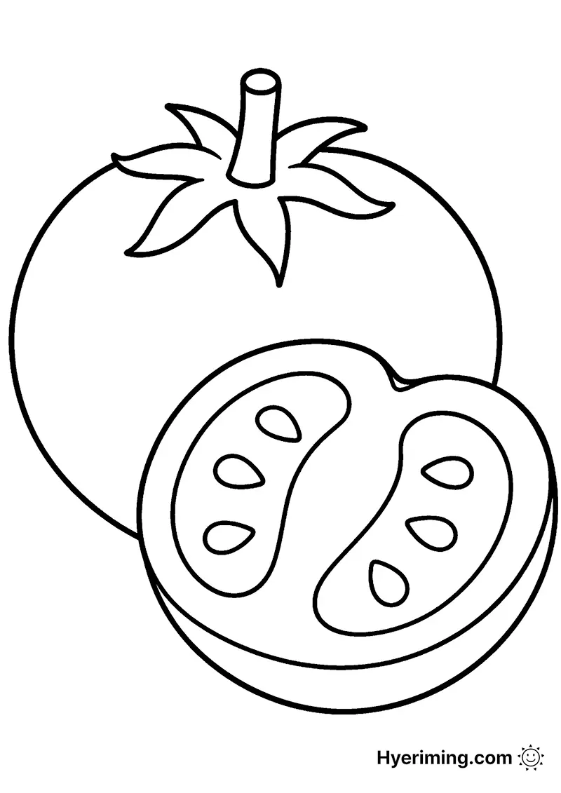 무료 색칠하기 도안 🍅 토마토 과일 채소 색칠하기