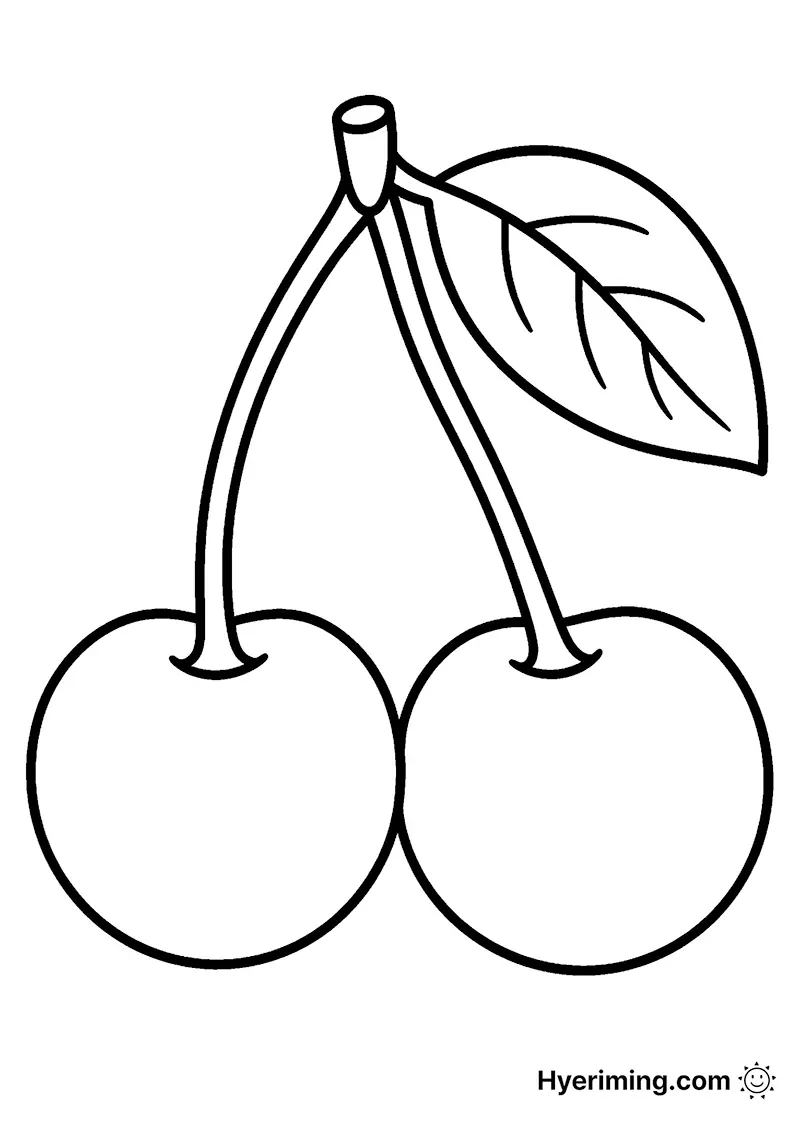 무료 프린트 🍒 체리 과일 색칠하기 프린트