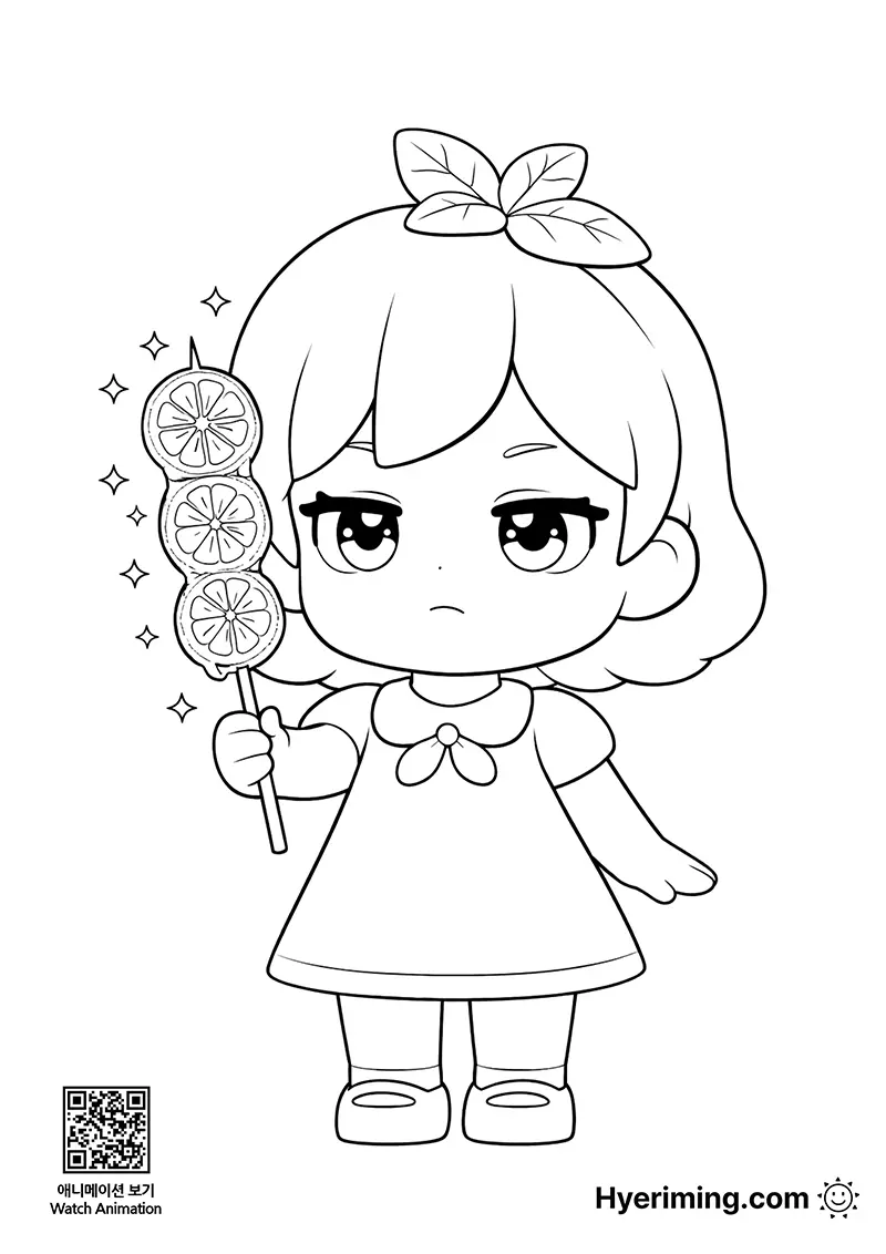Free Printable ๐ Lemon Tanghulu Coloring