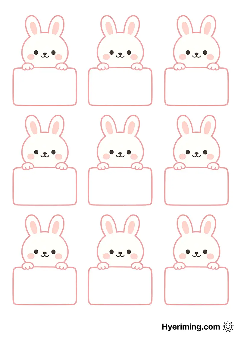 토끼 팻말 이름표 도안