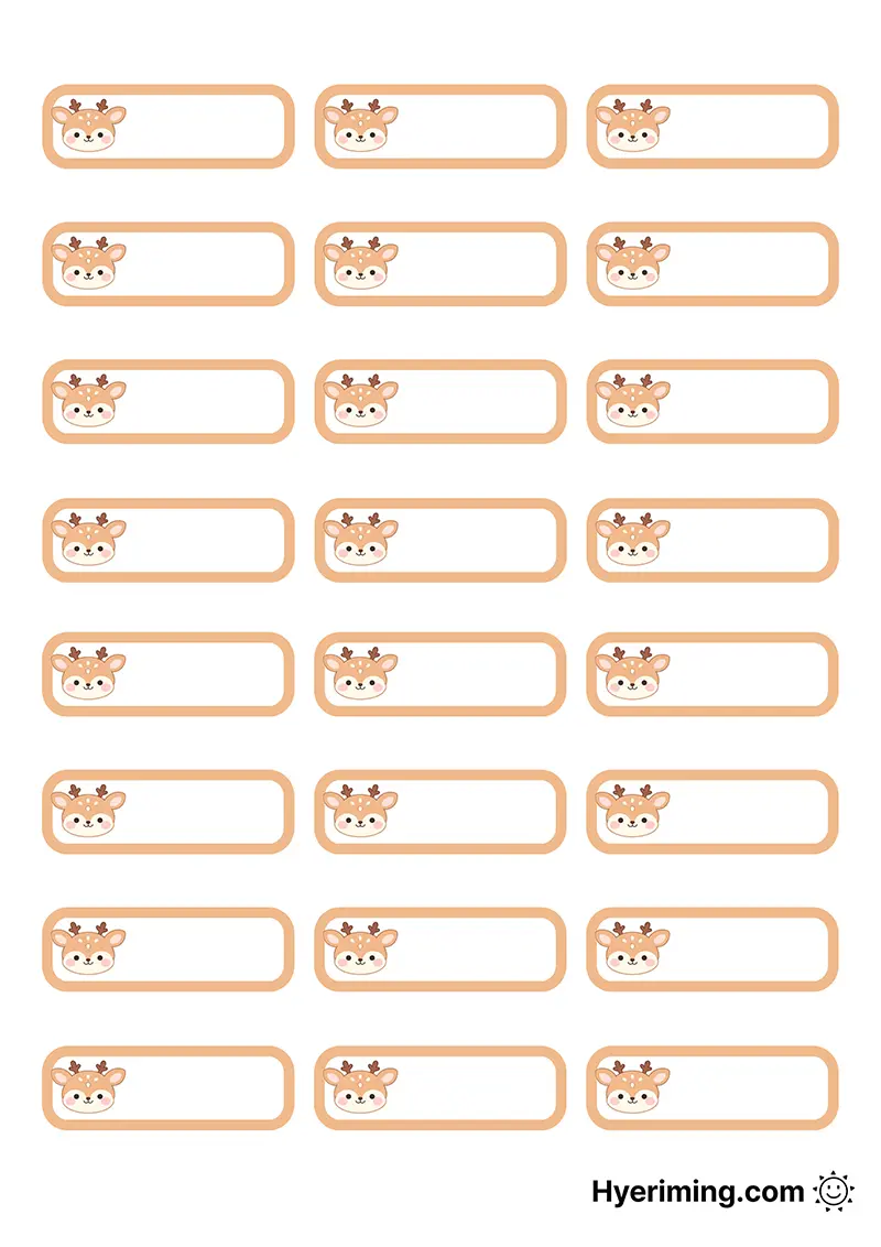 Round Deer Face Name Tag