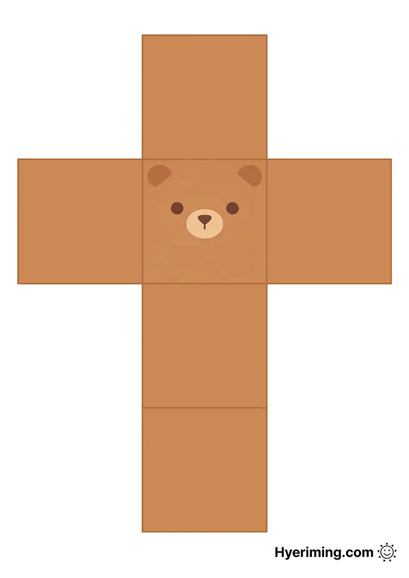 사각 곰 종이 스퀴시 도안