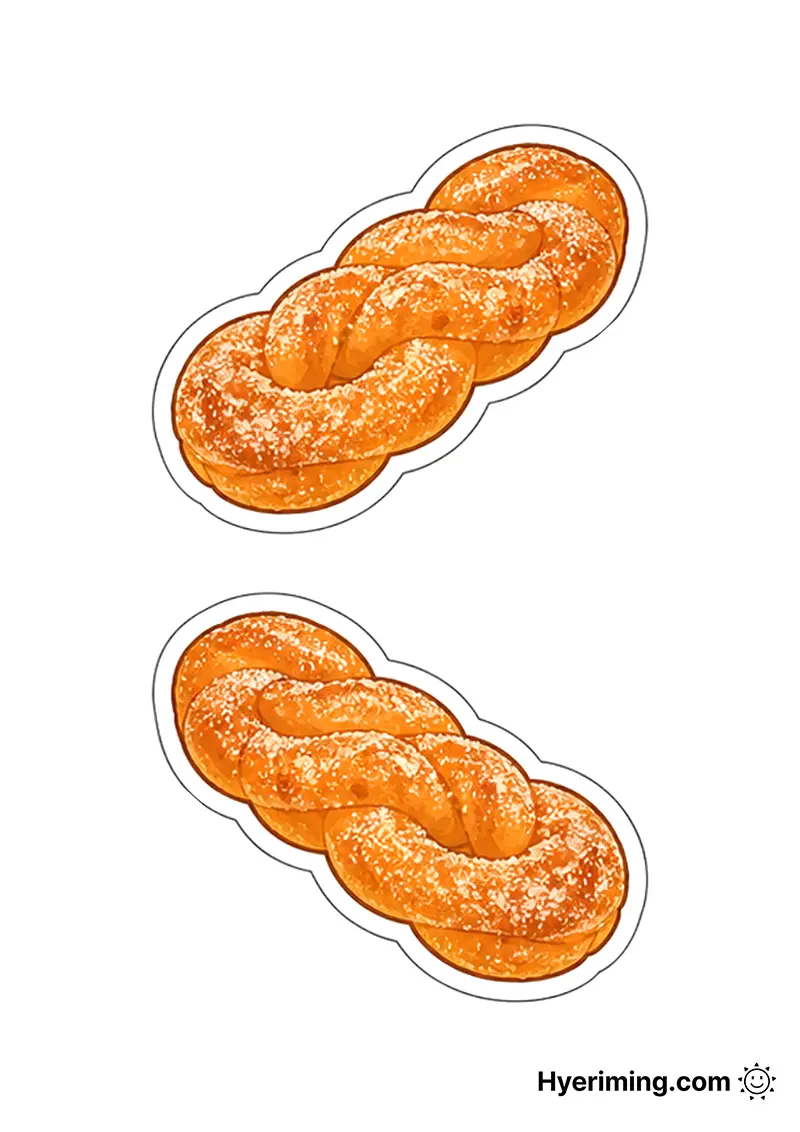 무료 종이스퀴시 만들기 🥨 꽈배기 도안 프린트 한국 간식 놀이