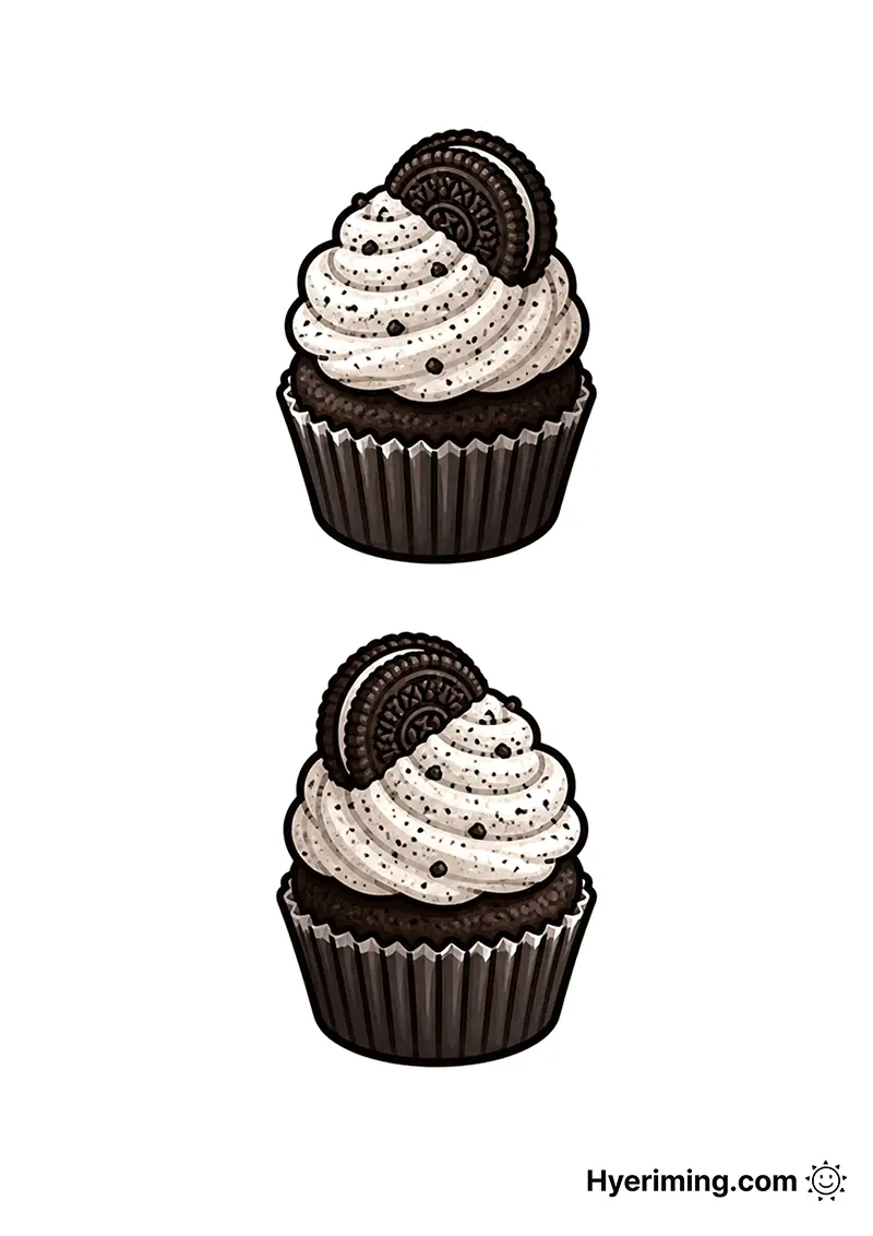 Cookies and cream cupcake paper squishy printable