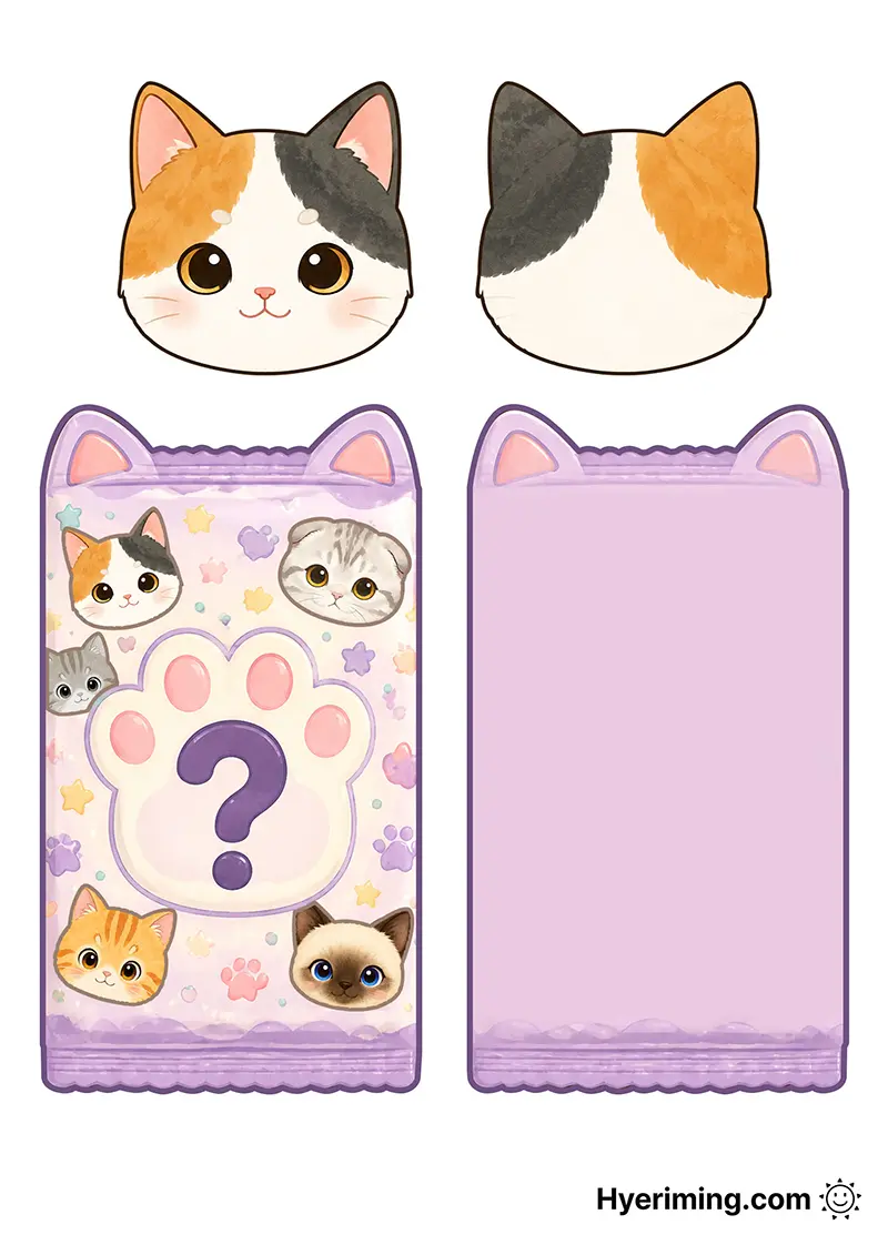 Calico Cat Mystery Draw Paper Squishy Printable