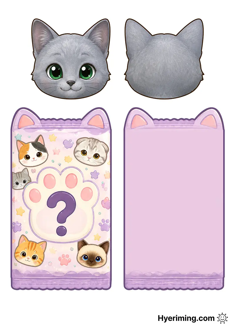 Russian Blue Cat Mystery Draw Squishy Printable