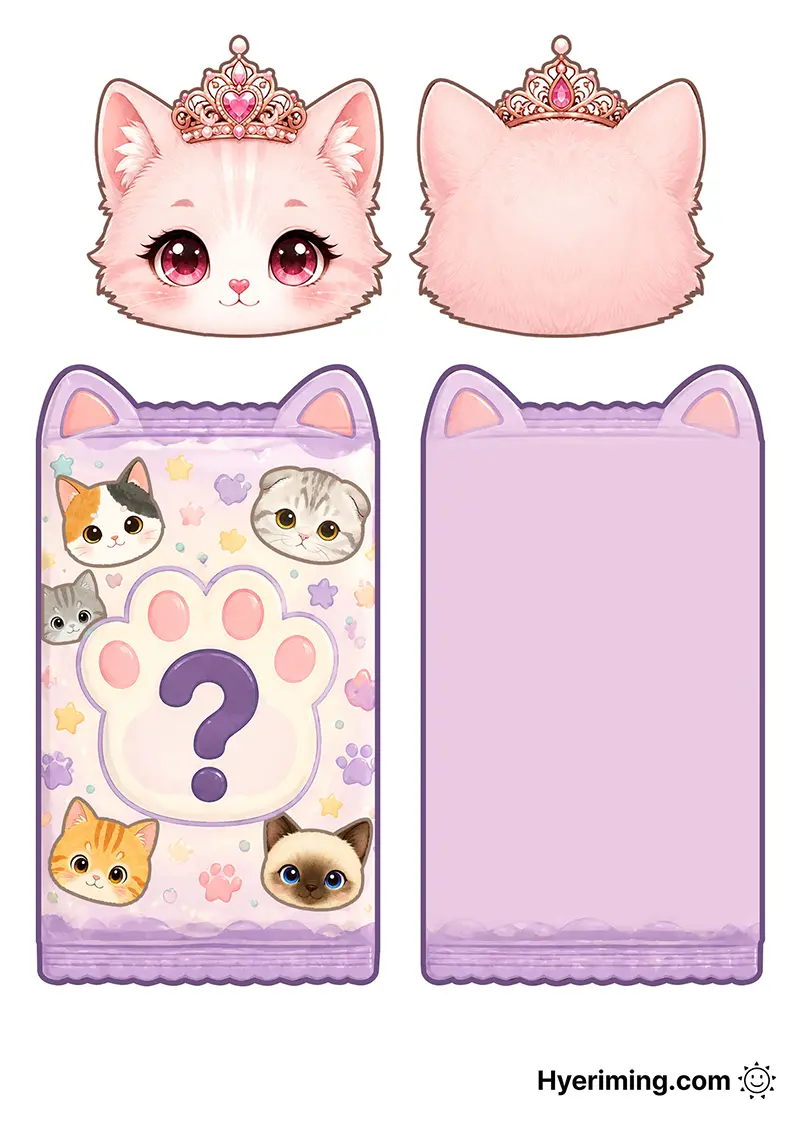 Secret Princess Mystery Cat Paper Squishy Free Printable