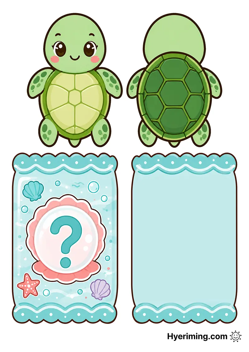Sea Turtle Ocean Animal Mystery Draw Printable