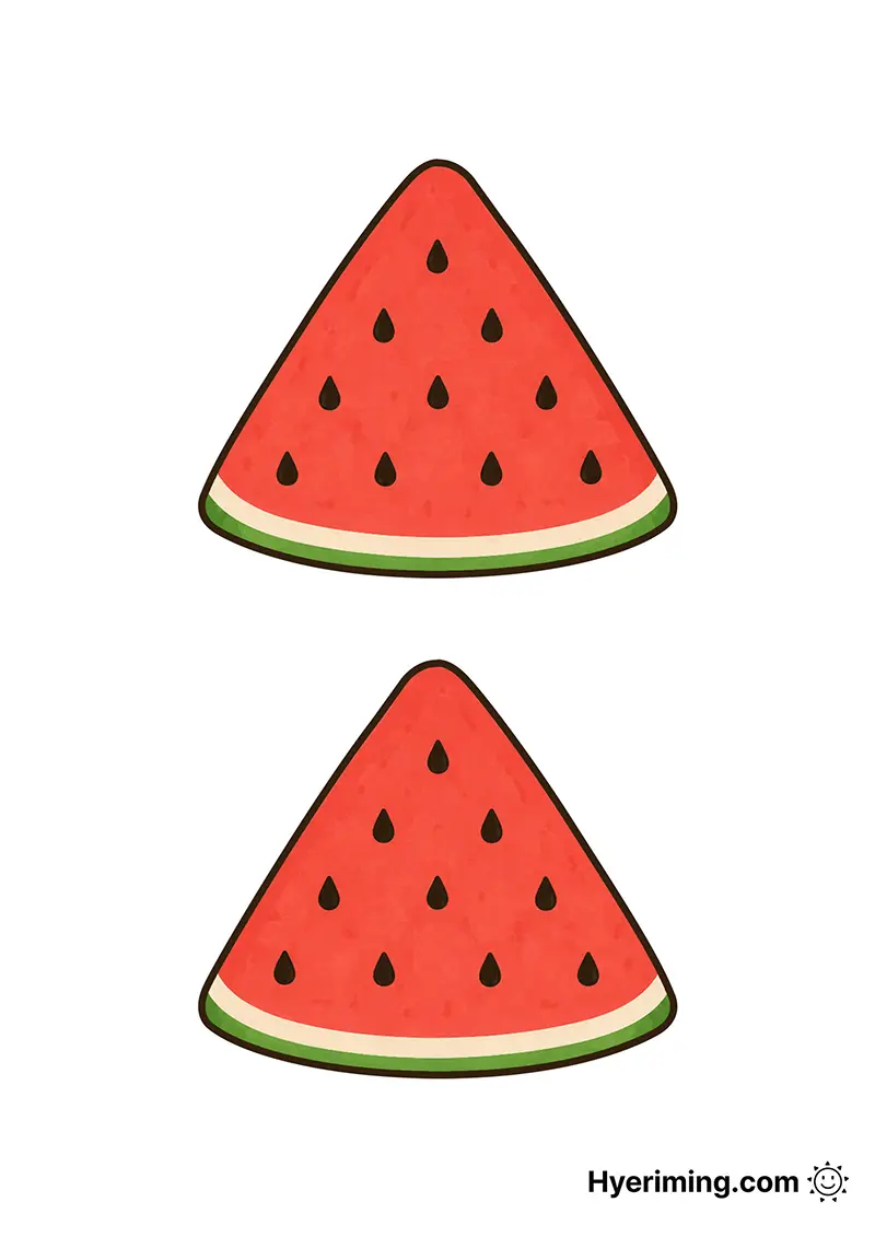 수박 조각 종이스퀴시 프린트 🍉 여름 과일 만들기 도안