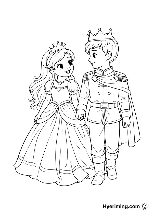 공주와 왕자 데이트 색칠하기