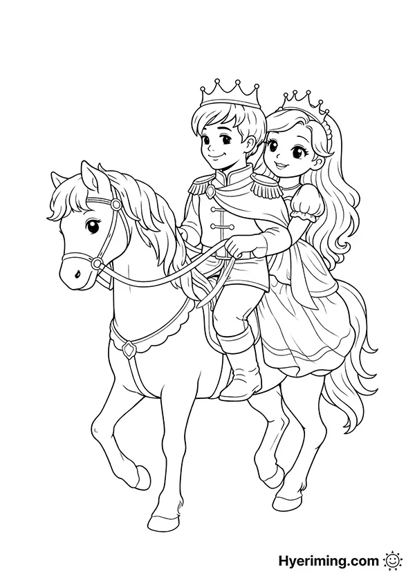 백마 탄 왕자와 공주 색칠하기
