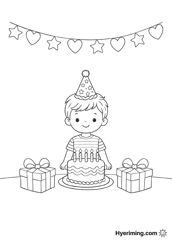 Boy Birthday Party Coloring