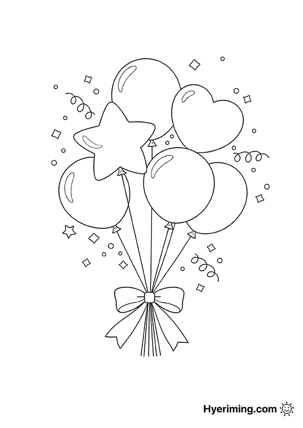 Event Balloon Bunch Coloring