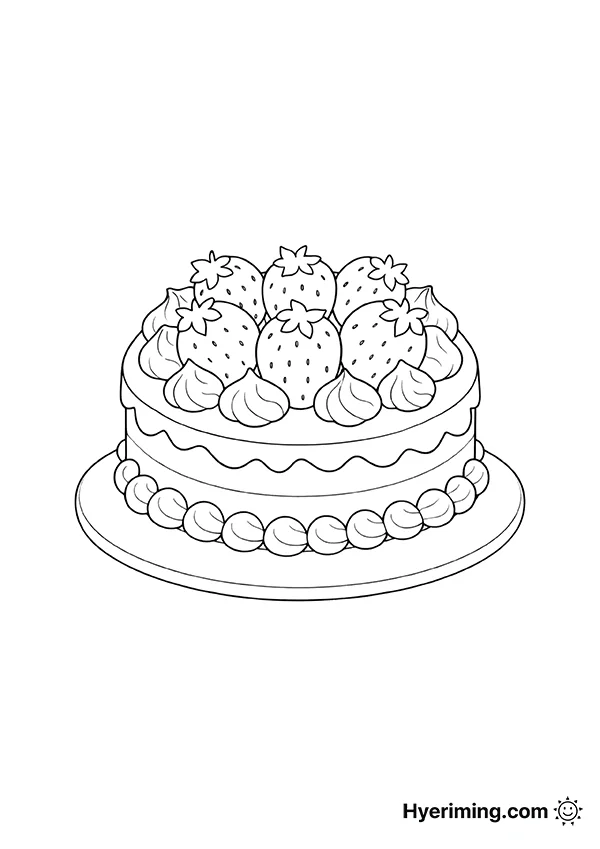 Strawberry Cream Cake Coloring