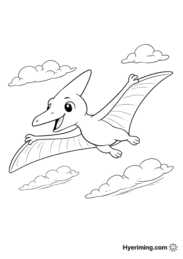 Flying Pteranodon Coloring