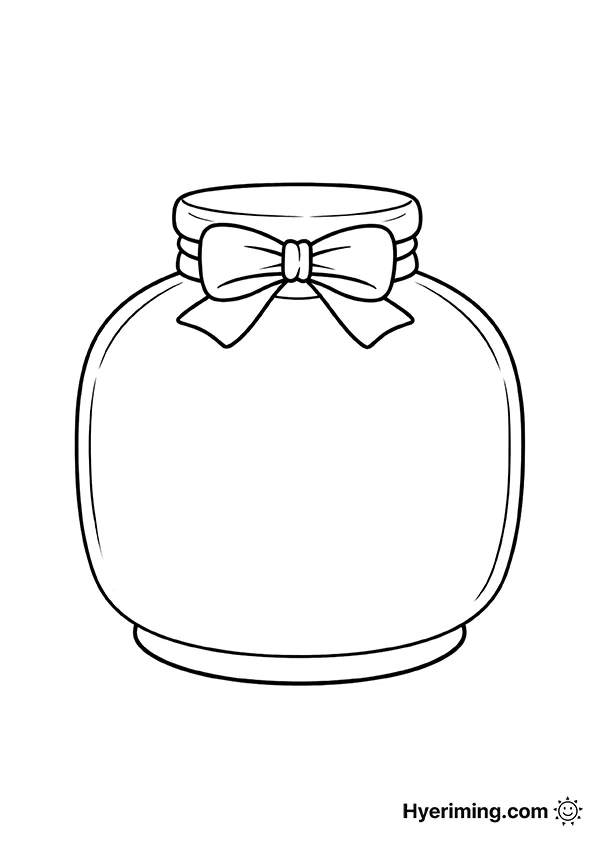 리본 달린 유리병 색칠공부 도안