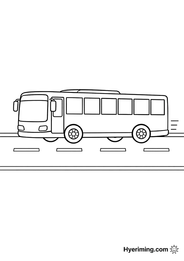 도로 위 버스 색칠공부 도안