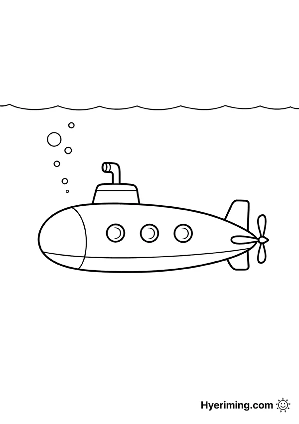 물속 잠수함 색칠공부 도안