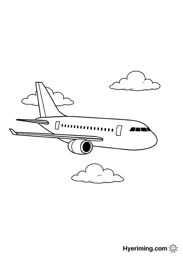 하늘을 나는 비행기 색칠공부 도안