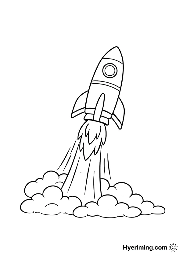 발사되는 로켓 색칠공부 도안