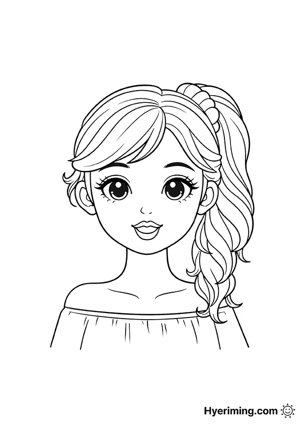 Ponytail Girl Makeup Coloring