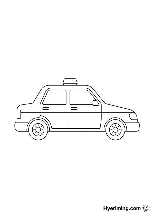 Taxi Coloring Page