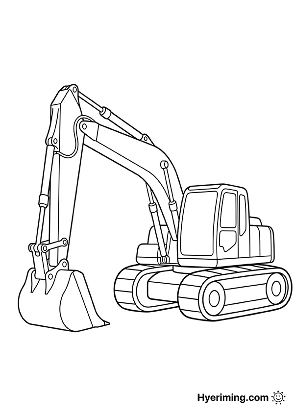 Excavator Coloring Page