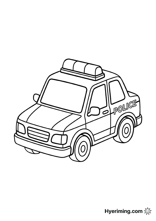 Police Car Coloring Page