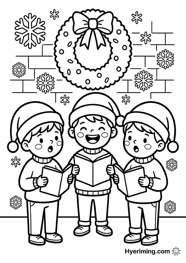 겨울 캐럴 합창 색칠공부 도안