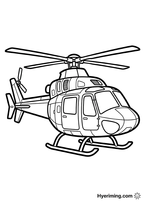 Helicopter Coloring Page