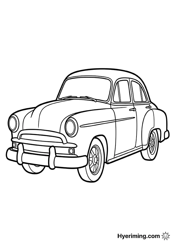 Vintage Car Coloring Page