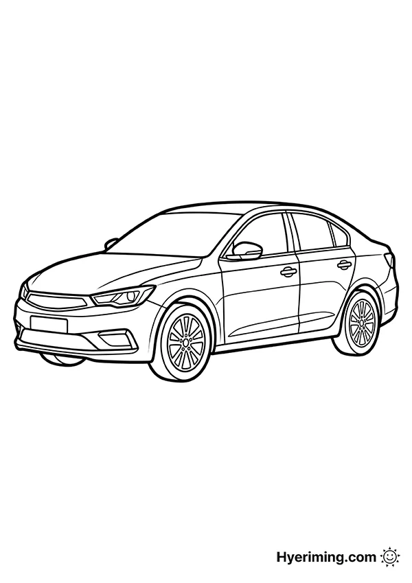 Sedan Car Coloring Page