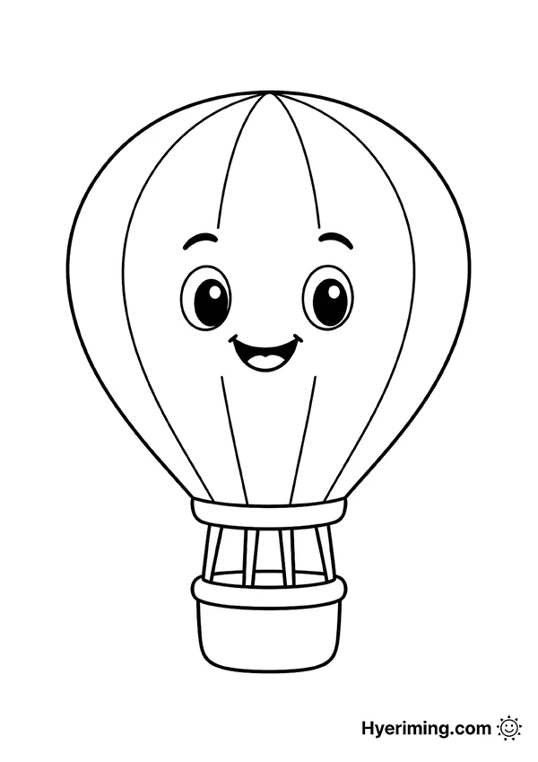 Hot air balloon coloring page free printable for kids