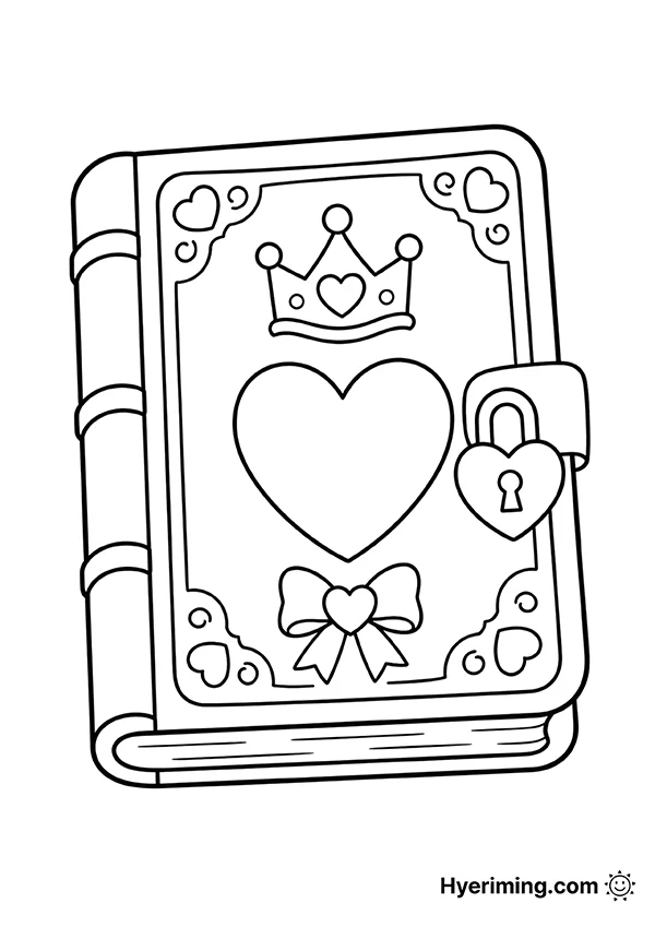 Princess diary coloring page printable for kids
